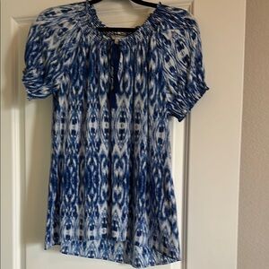 Blue Patterned Women's Top